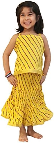 Flawn't Leheriya Print Cotton Lehenga Choli For Toddler Girls