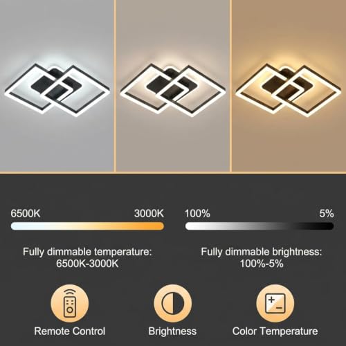 Image of ELEPHANTBOAT LED Ceiling Lights for Living Room Adjustable Modern Geometric Dimmable Ceiling Lamp, Chandelier Lights for Ceiling with Remote Control for Bedroom, Dining Room