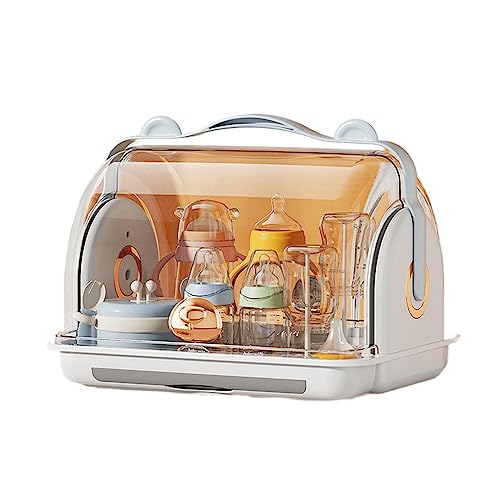 Image of Baby Bottle Drying Rack, Baby Bottle Drying Rack with Cover, Drying Rack for Baby Bottles Accessories, Portable Bottle Drying Rack, Bottle Drying Rack Container with Drainer, for Home, Kitchen