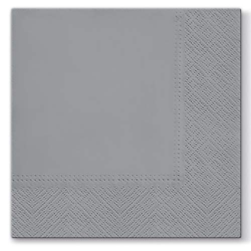 Grey Paper Napkins Quality Decorative Serviettes 3ply 33cm x 33cm (Pack of 20)