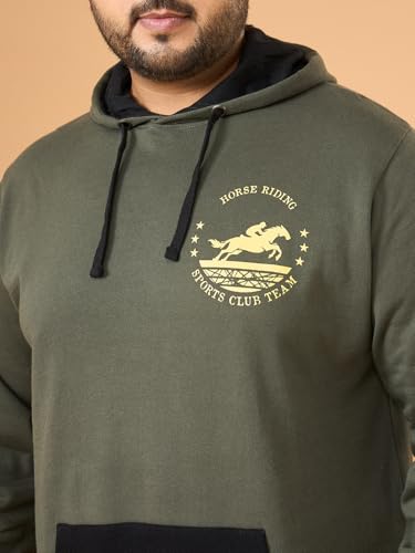 Sweat-shirt à manches longues homme grande taille vert olive confortable