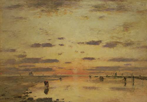 Impression sur Toile Marée Basse Eugène Boudin Poster d'Art Premium 60x90cm