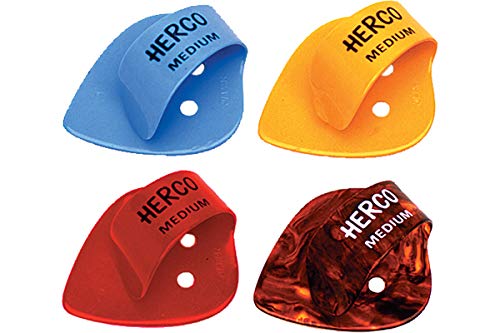 Dunlop FTP Herco Flat Púa para Pulgar (24 Piezas) de colores surtidos.extra dura