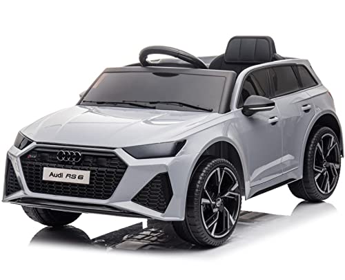 Kids Licensed Audi RS 6 Avant Performance 12V Battery/Electric Ride on Car (Grey)