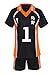 Produktbild QYIFIRST Anime Karasuno Koukou High School Sawamura Daichi Sportswear Kurzarm Sportbekleidung Suit #1 Cosplay Kostüm Schwarz L