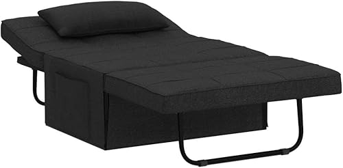 Miniatura 5 de Cama con silla de dormir, cama otomana convertible multifunción 4 en 1, silla de cama de lino transpirable, sofá cama convertible con respaldo
