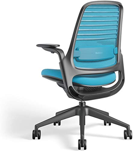 Image of Steelcase Series 1 Work Office Chair - Blue Jay, Hard Floor Casters