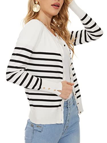 Image of Spicy Sandia Womens Cardigan Sweaters Lightweight Button Up Crewneck Dressy Casual Trendy Spring Sweater Jackets