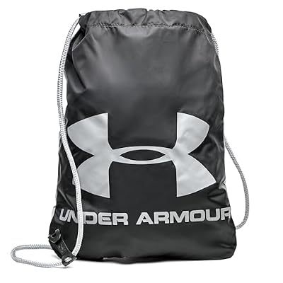Under Armour Unisex Ozsee Sackpack, Sacca palestra resistente all'acqua con chiusura sicura a coulisse, Zaino sportivo e resistente per attività all'aperta e viaggi,Black / Steel,OSFA