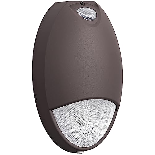 LED Emergency Light with Battery Backup and Photocell Sensor, Waterproof Self Test Diagnostics Commercial LED Outdoor Wall Emergency Light Fixtures, Aluminum Housing 12W 120-277VAC UL Listed (1-Pack)