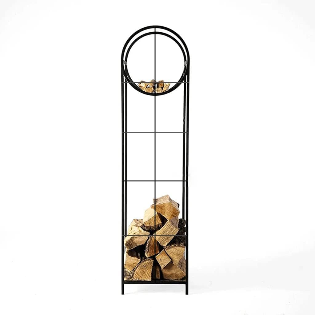 Firewood Holder Firewood Rack Outdoor Wrought Iron Wood Holders Firewood Storage Rack for Patio Deck Metal Log Holder Wood Log Store