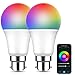 Price comparison product image OHMAXX Smart Bulb, Smart Light Bulbs, APP Control, B22 Multicolor Bulb 8W (75W Equivalent), Smart Led Light Bulb Works with Alexa, Google Home, 2.4Ghz Only, RGB+W, 2700K (2 Pack)