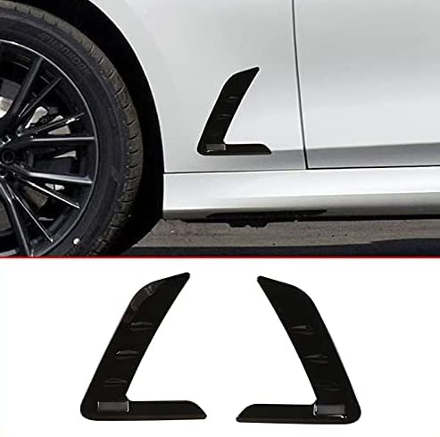 burnmoto ABS Car M Emblem Shark Gills Side Fender Air Flow Vent Decoration Cover for BMW 3 Series G20 2020-2021 (Black)