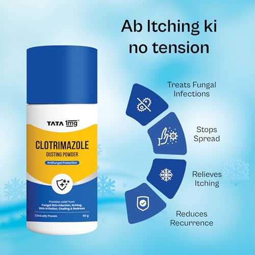 Image of TATA 1MG Clotrimazole Dusting Powder for Sweat Rash, Itching, Skin Irritation, Chafing & Redness - 1 * 50gms