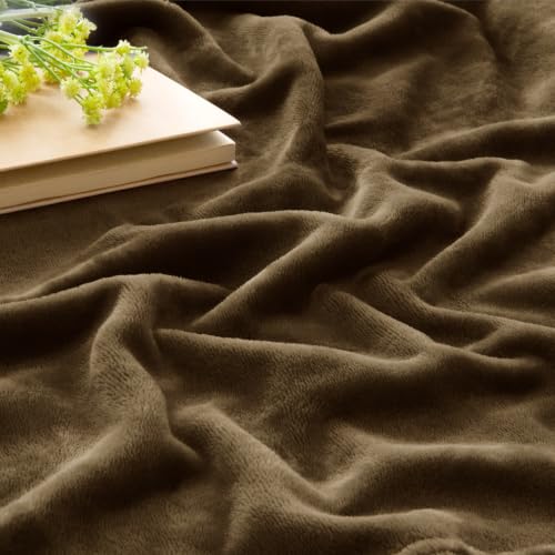 Image of BEDELITE Fleece Blanket Soft Warm Chocolate Brown 60 inchx80 inch Throw