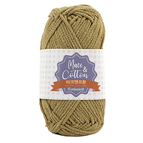 Macrame & Cotton Mini Size Hand Knitting Yarn Crochet Yarn 3.52oz. 105 Yards 3mm Thickness 70% Cotton, 30% Polyester