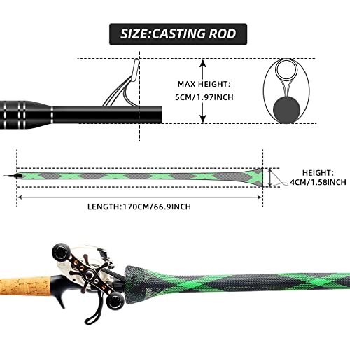 Image of SF Fishing Rod Sock Fishing Rod Sleeve Rod Cover Braided Mesh Rod Protector Pole Gloves Fishing Tools for Spinning Fishing Rod,Casting Rod,Musky Rod, Ice Rod, Fly Rod, Spey Rod
