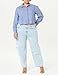 The Drop Women's Isadora Cropped Poplin Shirt, Blue/Whisper White Stripe, 2X, Plus Size