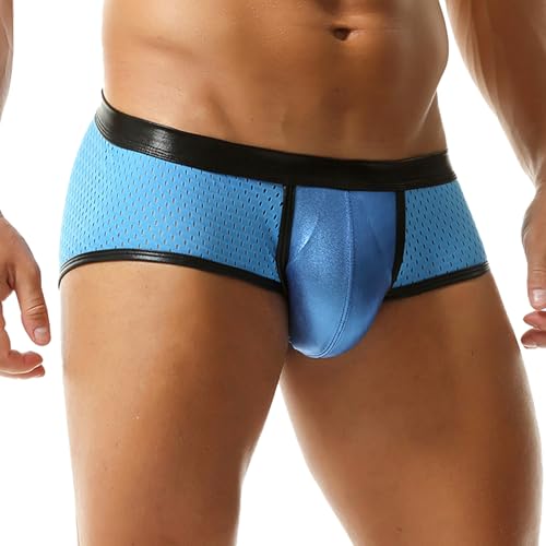 Men's Metallic Boxer Shorts Mesh Boxer Briefs Low Rise Rave Shorts for Clubwear2