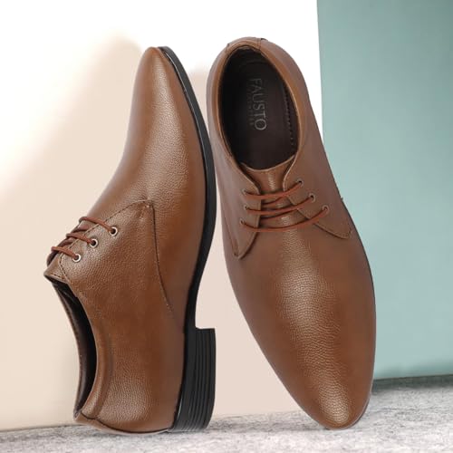 Image of FAUSTO Basics Men's Formal Office Lace Up Shoes