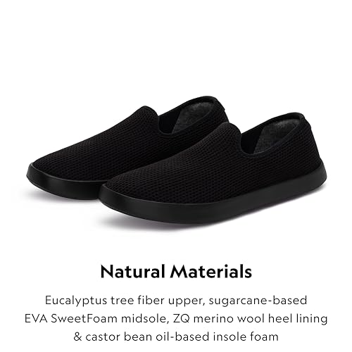 Allbirds Women’s Tree Lounger, Everyday Slip-On Sneakers, Machine Washable Shoe Made with Natural Materials - Natural Black (Natural Black Sole) - 5 Medium