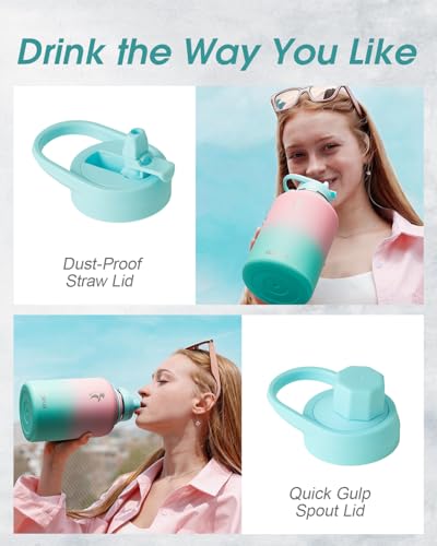 Image of Coolflask Half Gallon Water Bottle Insulated Stainless Steel with Strap