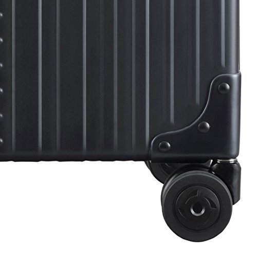 All Aluminum Lightweight 20" Business Laptop Briefcase - Vertical Open Carry-On, TSA Approved Suitcase, Four 360° spinner wheels, Compartment, Hard Side Cabin Bag for Travel & Business (Onyx)3