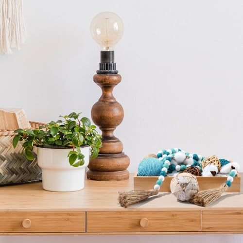 Jutom 20 Pieces Decorative Balls for Bowls, Assorted Decorative Balls Set, Bowl Filler and 58 Inches Wood Bead Garland with Tassels for Table Vase Filler (Blue) by Jutom - Used condition - Image 7
