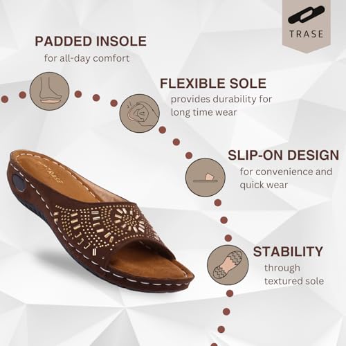 Image of TRASE Women Doctor Ortho Soft Fancy Slippers, Comfortable Sandals For Women, Lightweight Diabetic And Orthopedic Footwear, Ideal For Knee And Foot Pain Relief