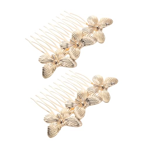 LOLIPPYY 2個蝶型復古ヘアコーム 合製 ブライダルヘアピース 結婚式用 ヘッ