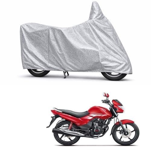Image of 100% Waterproof Two Wheeler Body Cover Multi Layered Fabric Designed for Hero Achiever | Belt Buckle Lock | Silver Mag