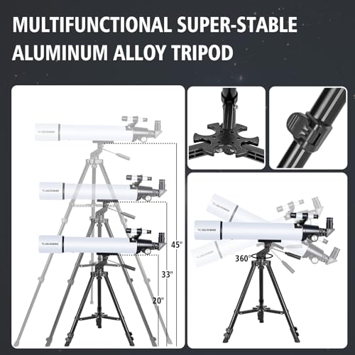 Telescopio Refractor 80mm Apertura 900mm con Kit de Accesorios miniatura 5
