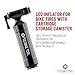 PRO BIKE TOOL CO2 Inflator for Bike Tires with Cartridge Storage Canister - Quick, Easy and Safe for Presta & Schrader, Bicycle Tire Pump for Road & Mountain Bikes (MTB), No CO2 Cartridges Included