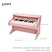 ZIPPY Kids Piano Keyboard, 25 Keys Digital Piano for Kids, Mini Music Educational Instrument Toy, Wood Toy for Toddlers Girls Boys (Pink)