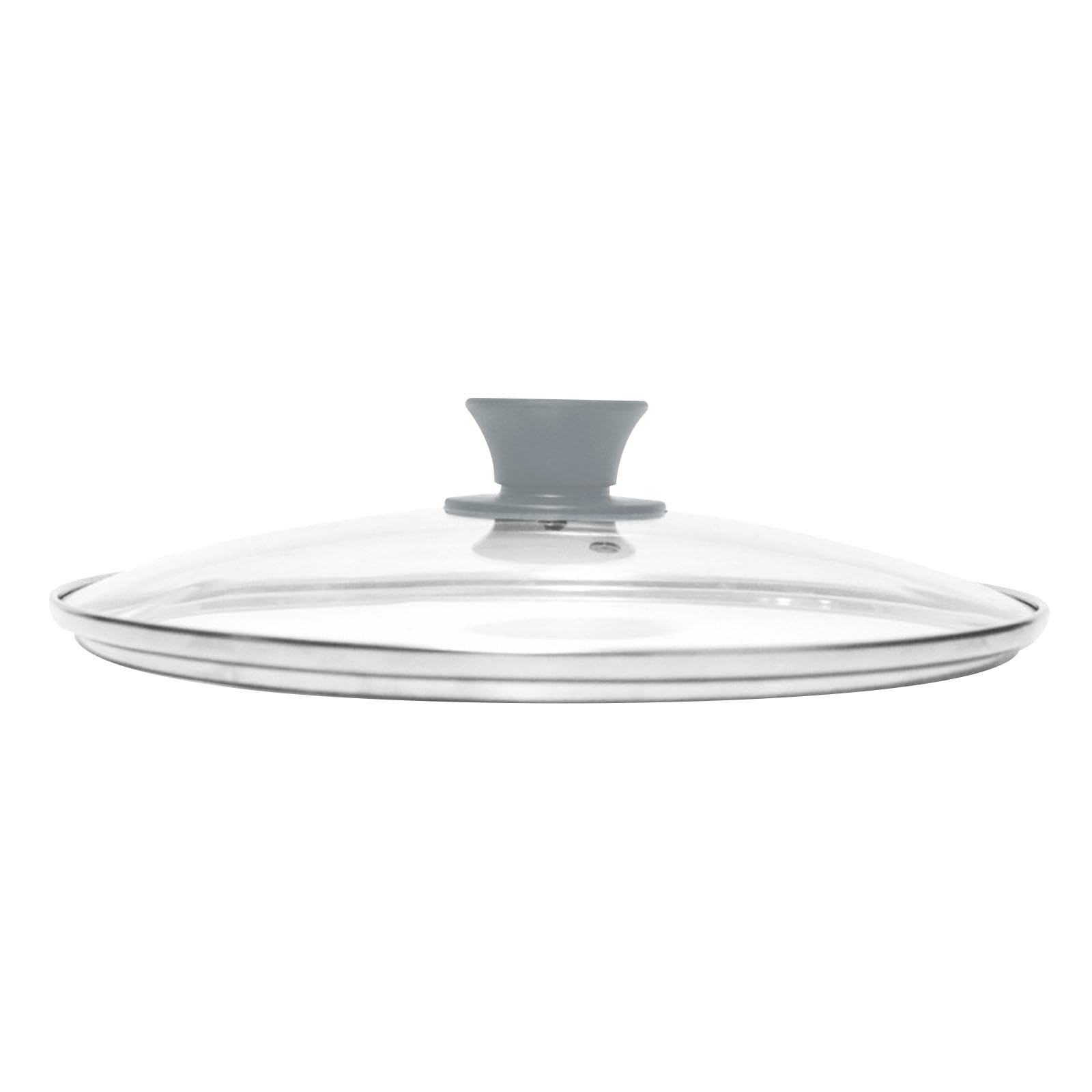 Qectial Tapa de Sartén de 36,7 Cm Transparente con Asa. Tapa para Olla de Sopa, Olla de Leche, Olla para Caldo, Sartenes. Asa Gris, Mango Gris, Individual