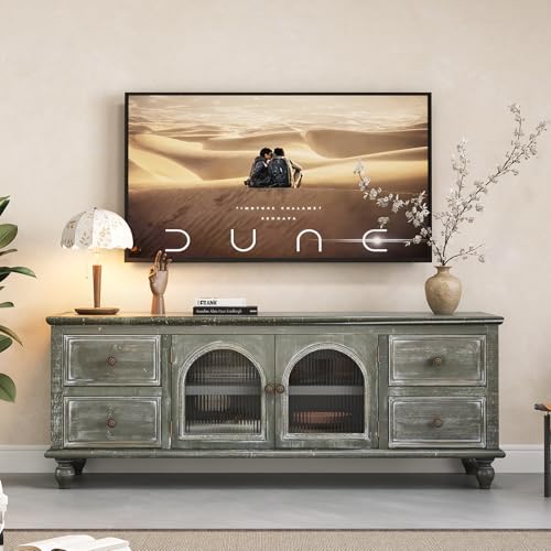 LKTART 60' Solid Wood TV Stand,Media Console with...