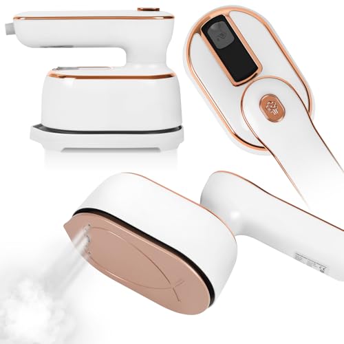 ZStarlite Steamer Dampfbügeleisen Kleidung Keramikplattendesign, Faltbares 1000W Dampfglätter Reisebügeleisen Mini, 15 Sekunden Schnelles Aufheizen, Handdampfbügler Dampfbürste für Zuhause Reise(Weiß)