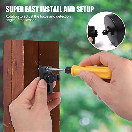 Seanme Upgrade Driveway Alarm Wireless Outside Weatherproof, Outdoor Motion Sensor Alarm With 38 Chimes, 1 Receiver And 4 Ip65 Waterproof Pir Motion Detector, 328Ft Long Range #TOP4