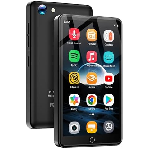 4.02" MP3 Player with Bluetooth and WiFi, 80GB Android MP4 Player with Speakers, Music Player for Kids with 13MP Camera, Streaming Music Player with Spotify, YouTube, and Play Store, Support Up 512GB Cover