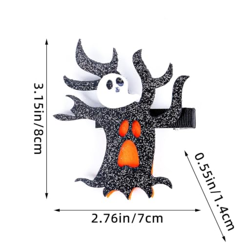 3 Inch Glitter Sugar Skull Spider Pumpkin Hair Clips for Costume Party - image 2