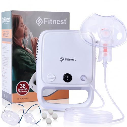 Image of (USA) Advanced Compressor Nebulizer Machine with 3 Modes For Adults, Kids & Babies| Low Noise Nebuliser Machine with Complete Kit (1 Child Mask, 1 Adult Mask, 1 Medicine Container & 3 Filters ) | 3 Years Warranty