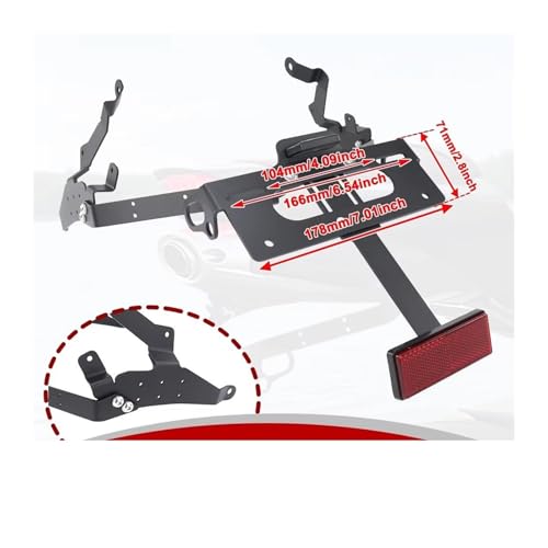 Support plaque d'immatriculation moto CBR600RR rigide anti-vibrations 13-25