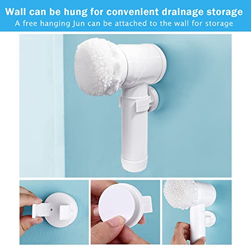 Image of Electric Spin Scrubber with 4 Brush Rechargeable-Bathroom Bathtub Kitchen Scrubber Cleaning Brush -Grout Brush for Cleaning Wall,Tile Floor,Tub,Toilet,Window,Bathroom and Kitchen Stove Cooker