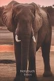  Notizbuch Elefant: Tagebuch, Notizbuch zum selbst Eintragen für Schule, Hobby und Freizeit.