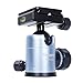 Fotopro 30mm Camera Tripod Ball Head 1/4 Inch Quick Release Plate 360 Degree Rotating Panoramic Ball Head for DSLR Camera Camcorder Tripod Monopod Slider, Blue