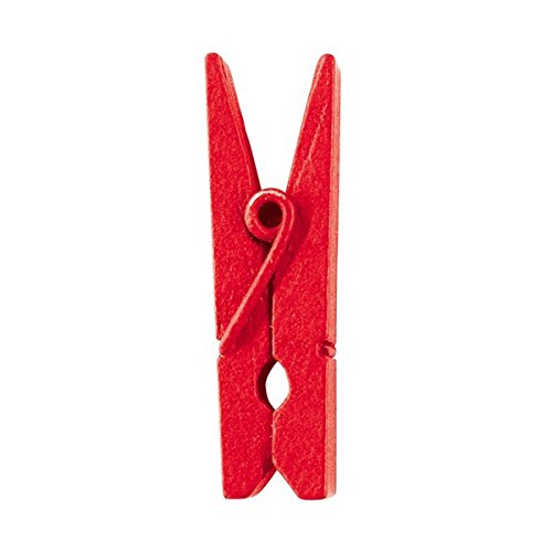 24 Mini Pinces en Bois - Rouge