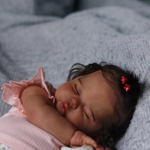 Muñeca Reborn Bebé de Silicona Realista Negra 18 pulg miniatura 5
