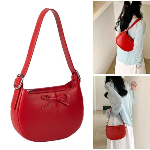 Korean Styles Armpit Shoulder Bag With Bows Decors Elegant Underarm Purse Evening Bags Handag For Commuting And Leisure Every2