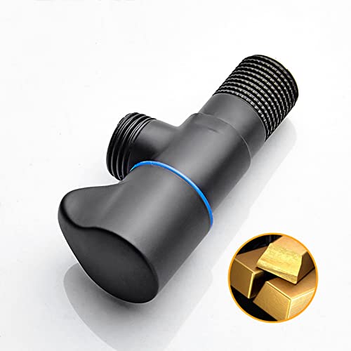 Vanne d'angle eau 1/2 anti-fuite en laiton robuste noir mat