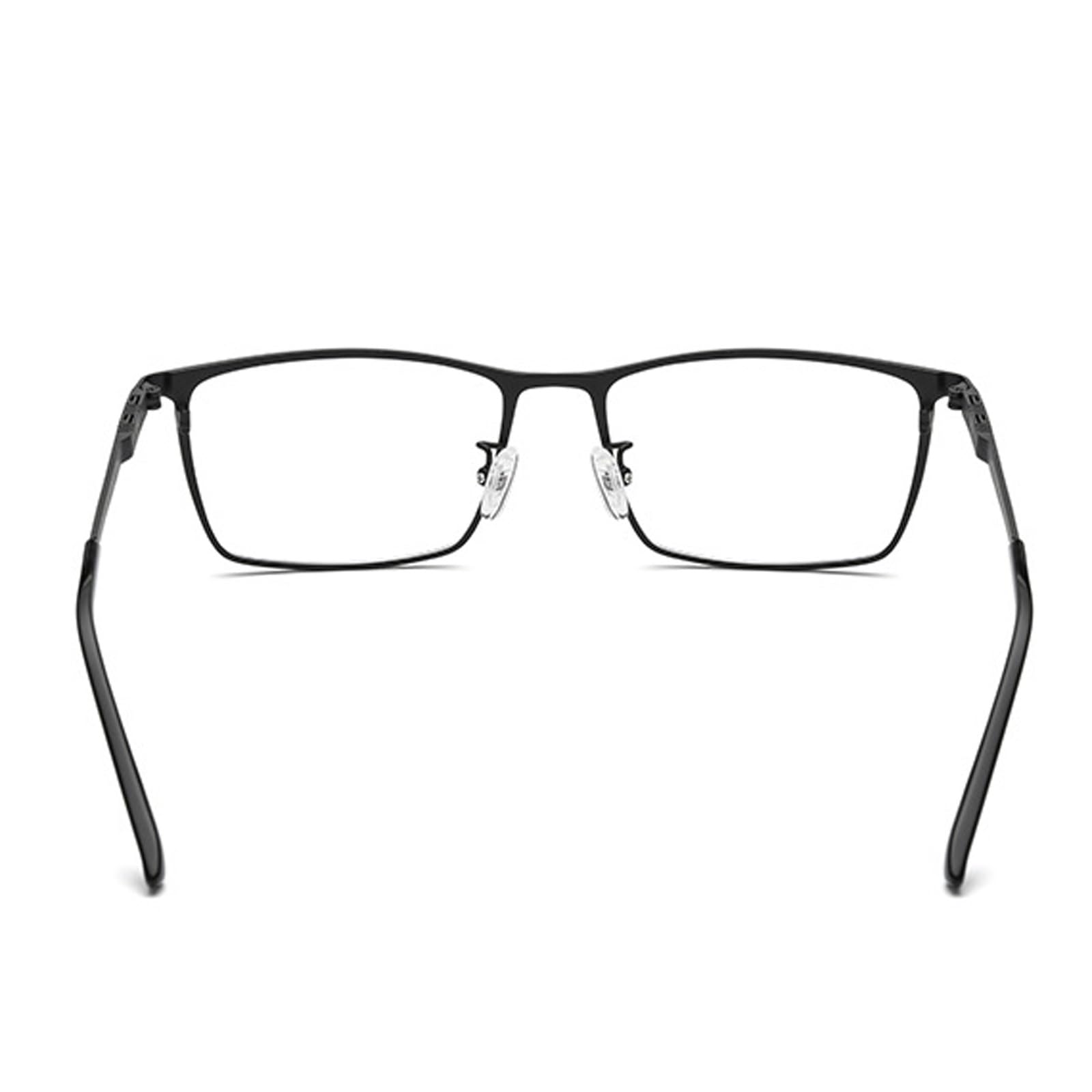 Quadratische Brillengestelle, Reine Titanbrille for Computer, ultraleichte, Nicht verschreibungspflichtige Brillen mit Silikon-Nasenpolster(Grey)